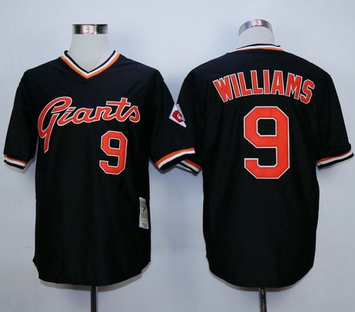 Mitchell And Ness Giants #9 Matt Williams Black Stitched MLB Throwback Jersey - Click Image to Close